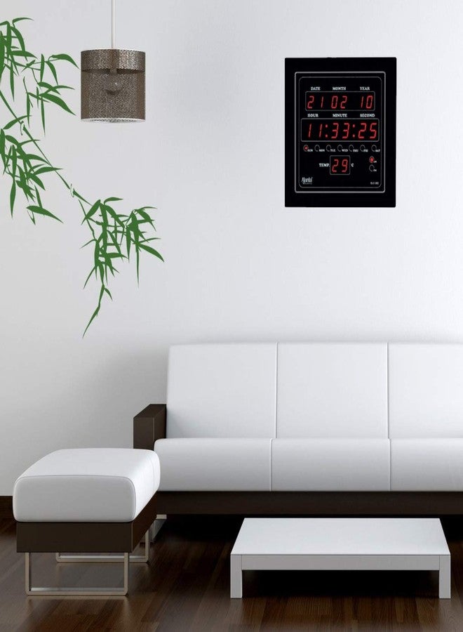 Ajanta Quartz ساعة حائط مربعة الشكل من البلاستيك الرقمي LED الأحمر من أجانتا كوارتز OLC - 302 (أسود، 25.4 سم × 25.4 سم × 3.5 سم) - Image 4